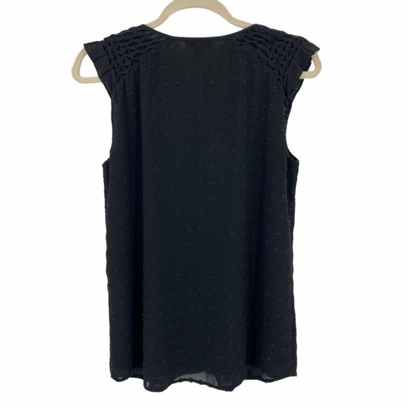 J. Crew Black Sleeveless Ruffle Cap Sleeve Top - Picture 6 of 11